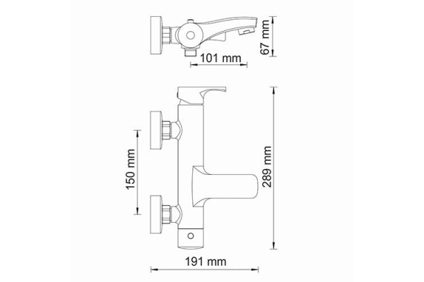 Смеситель WasserKraft Berkel для ванны с коротким изливом 4801