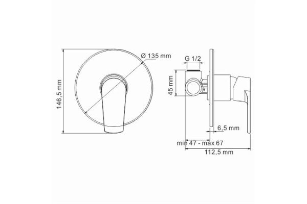 Смеситель WasserKraft Dill для душа 6151