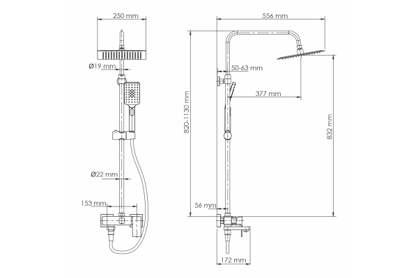 Душевая система WasserKraft со смесителем A27701