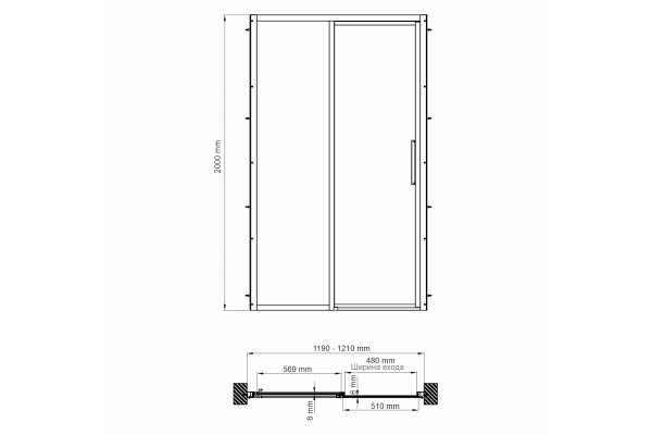 Душевая дверь WasserKraft Lopau 32S05L