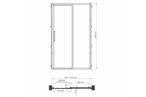 Душевая дверь WasserKraft Lopau 32S05R