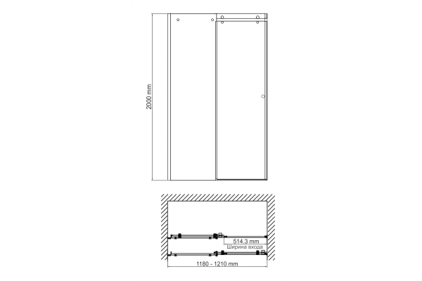 Душевая дверь WasserKraft Vils 56R05