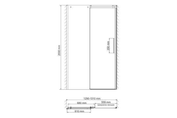 Душевая дверь WasserKraft Dinkel 58R30