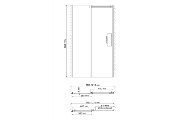 Душевая дверь WasserKraft Dinkel 58R05