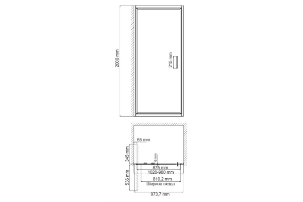 Душевая дверь WasserKraft Salm 27I12