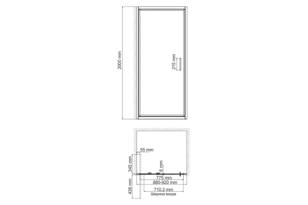 Душевая дверь WasserKraft Salm 27I04