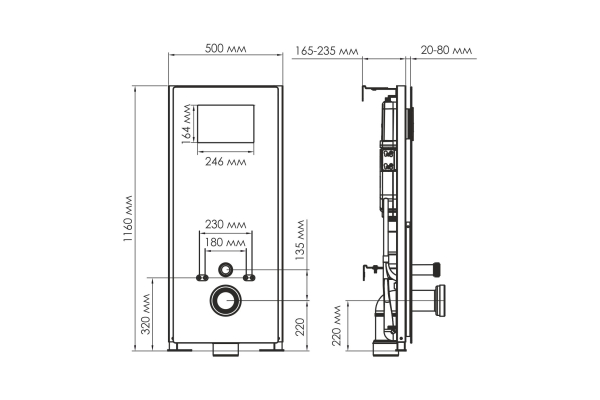 Система инсталляции WasserKraft для унитазов Abens 20TLT.010.ME.WH.BN03