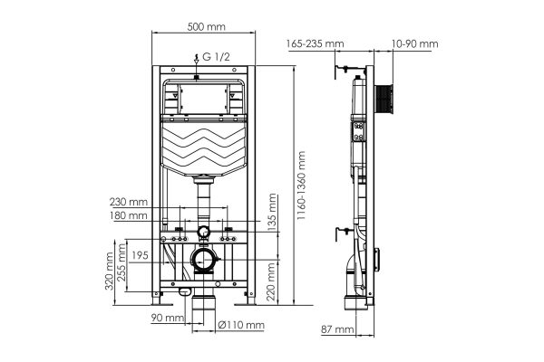 Система инсталляции WasserKraft для унитазов Aller 10TLT.010.ME.MB02