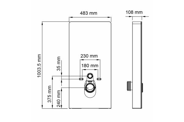 Модуль пристенный системы инсталляции для унитазов WasserKraft Naab 86TLT.040.SE.BL