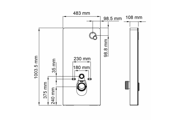 Модуль пристенный системы инсталляции для унитазов WasserKraft Naab 86TLT.040.PE.WH