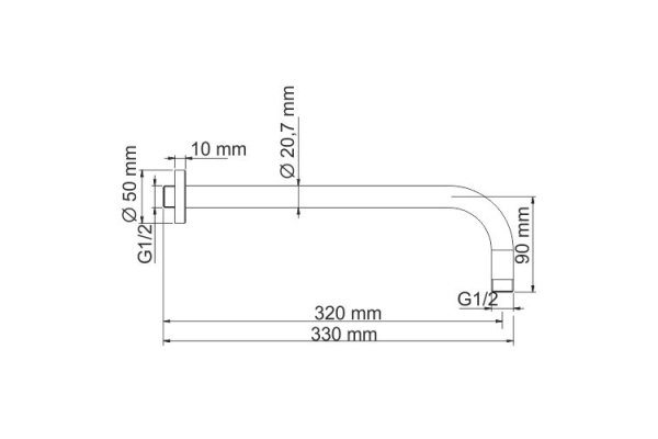 Комплект WasserKraft для душа с верхней душевой насадкой встраиваемый A6451.097.121