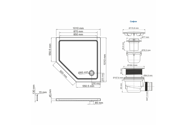 Душевой поддон WasserKraft Isen 26T38