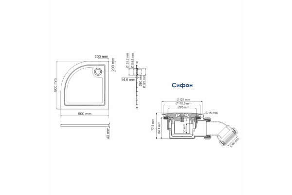 Душевой поддон WasserKraft Salm 27T01