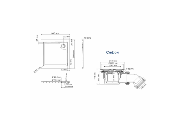 Душевой поддон WasserKraft Salm 27T03