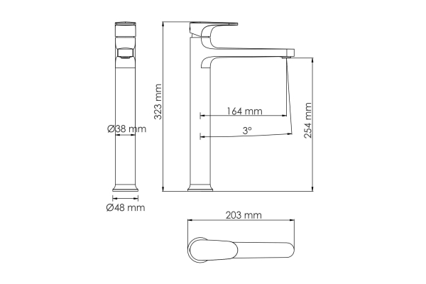 Смеситель WasserKraft Asphe для раковины 7703H