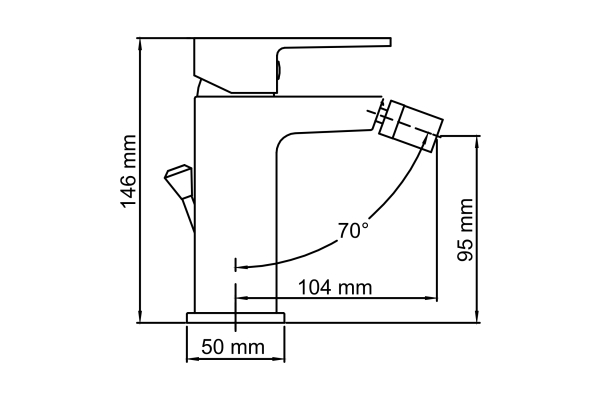 Смеситель WasserKraft Abens для биде с донным клапаном 2006