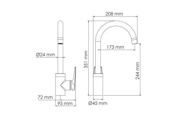 Смеситель WasserKraft Aisch для кухни 5507