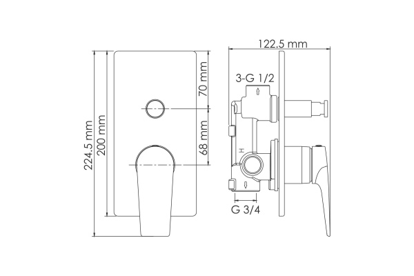 Смеситель WasserKraft Aisch для ванны и душа 5561