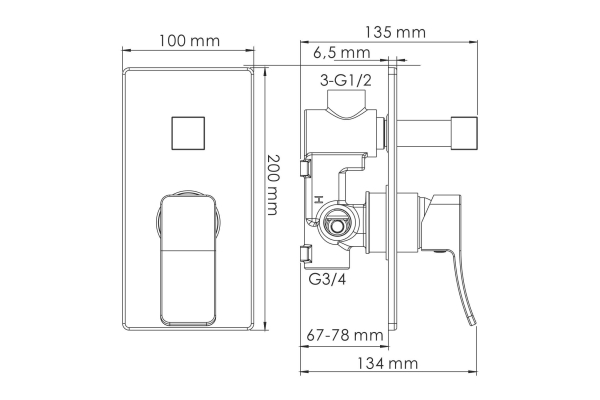 Смеситель WasserKraft Aller для ванны и душа 10641