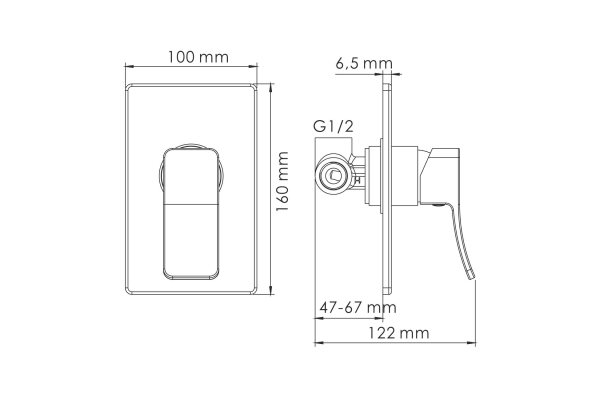 Смеситель WasserKraft Aller для душа 10651