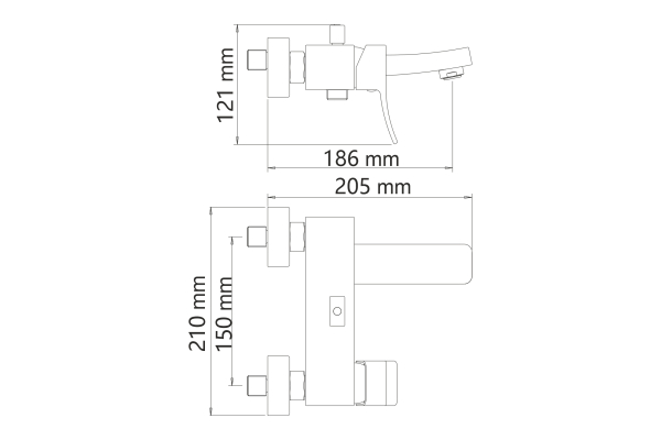 Смеситель WasserKraft Aller для ванны с коротким изливом 1061