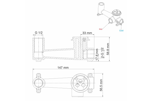 Смеситель WasserKraft Aller для душа 10651WHITE