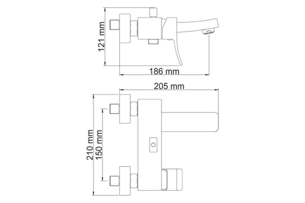 Смеситель WasserKraft Aller для ванны с коротким изливом 1061WHITE