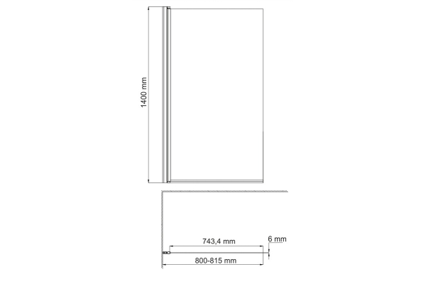 Шторка на ванну WasserKraft Berkel стеклянная 48P01-80L Matt glass