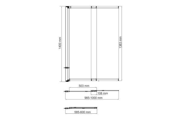 Шторка на ванну WasserKraft Dill стеклянная 61S02-100 WasserSchutz