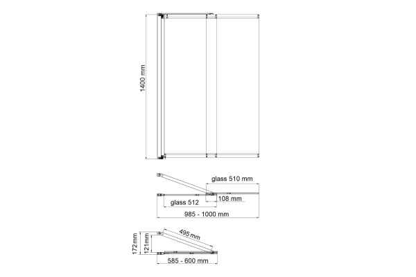 Шторка на ванну WasserKraft Dill стеклянная 61S02-100 WasserSchutz Fixed