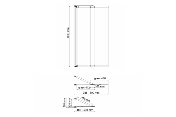 Шторка на ванну WasserKraft Dill стеклянная 61S02-80 WasserSchutz Fixed