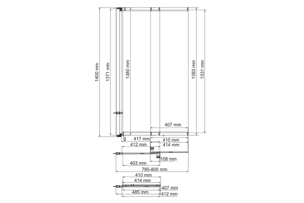 Шторка на ванну WasserKraft Dill стеклянная 61S02-80 WasserSchutz