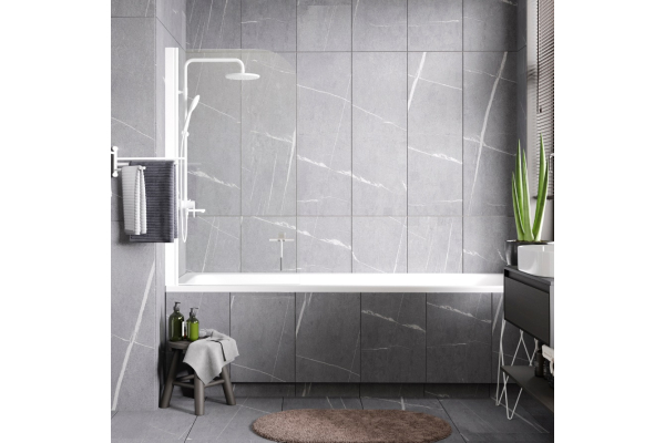 Шторка на ванну WasserKraft Leine стеклянная 35P01-80WHITE