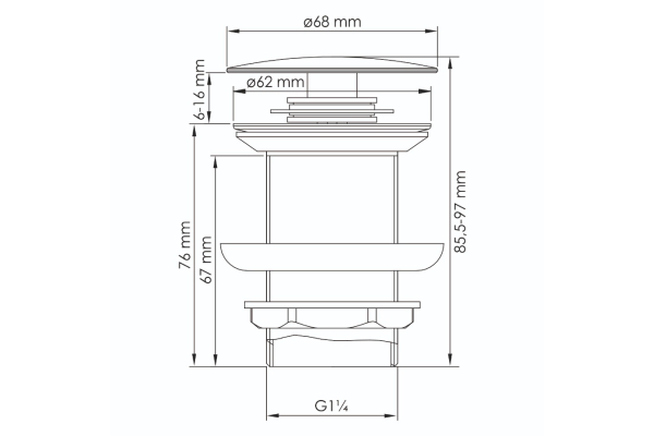 Донный клапан WasserKraft A244