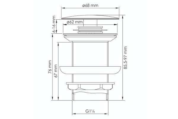 Донный клапан WasserKraft A246