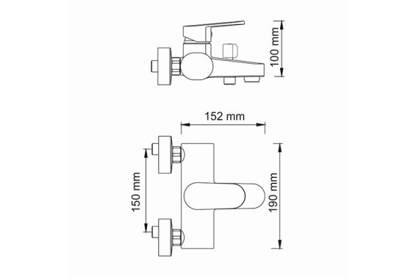 Смеситель WasserKraft Donau для ванны с коротким изливом 5301