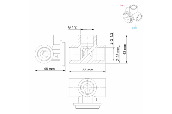 Смеситель WasserKraft Donau для душа 5351