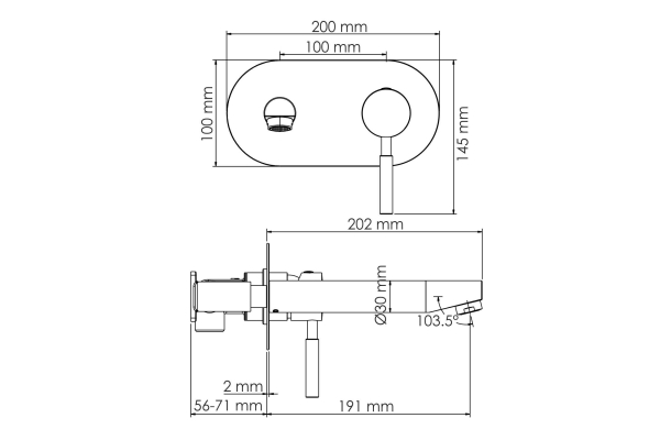 Смеситель WasserKraft Gollach для раковины встраиваемый 3330