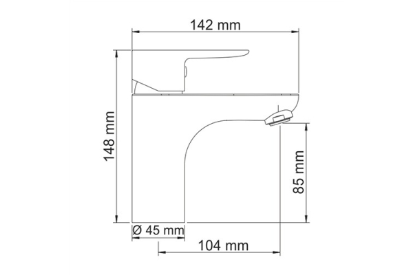 Смеситель WasserKraft Leine для раковины 3503