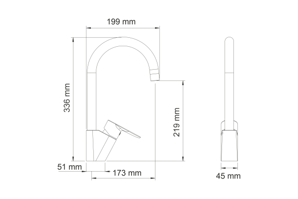 Смеситель WasserKraft Leine для кухни 3507