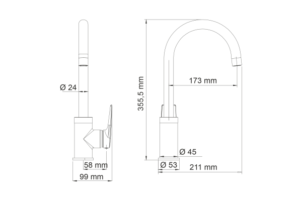 Смеситель WasserKraft Lopau для кухни 3207