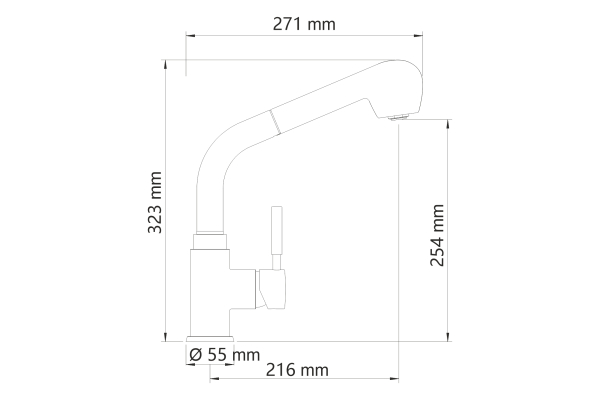 Смеситель WasserKraft Main для кухни 4166