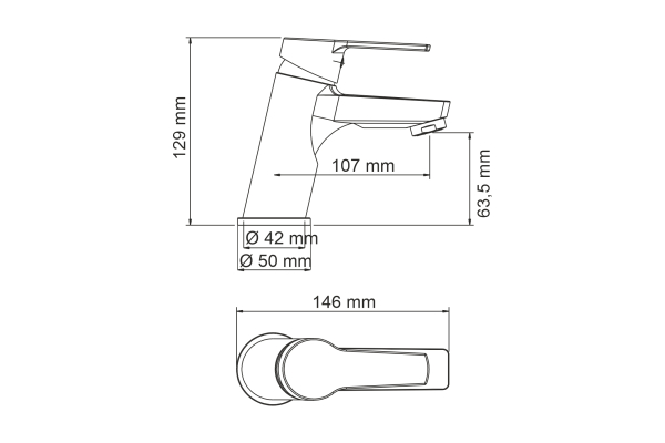 Смеситель WasserKraft Rhin для раковины 4403