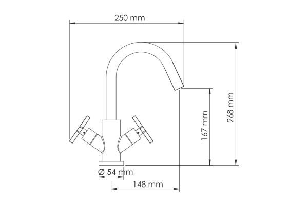 Смеситель WasserKraft Weser для раковины 7803