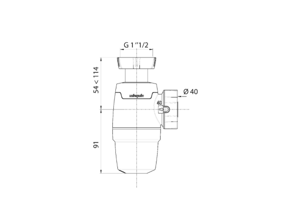 Сифон Wirquin Neo 1½ х 40 мм для мойки без выпуска