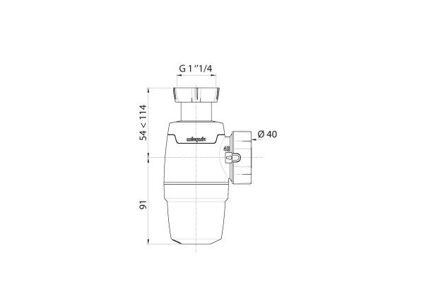 Сифон Wirquin Neo 1¼ х 40 мм для мойки без выпуска