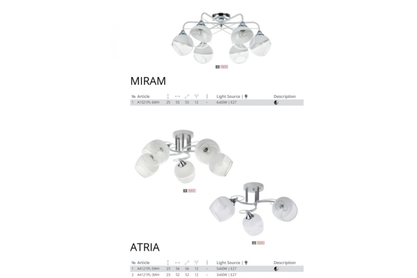 Потолочный светильник Arte Lamp Atria A4121PL-3WH