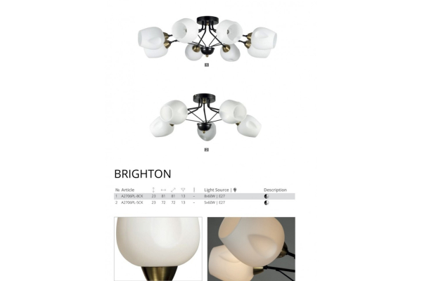 Люстра Arte Lamp Brighton A2706PL-5CK
