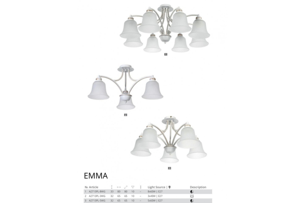 Светильник потолочный Arte Lamp Emma A2713PL-3WG