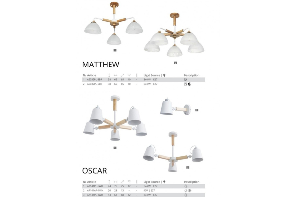 Светильник потолочный Arte Lamp Matthew A5032PL-5BR